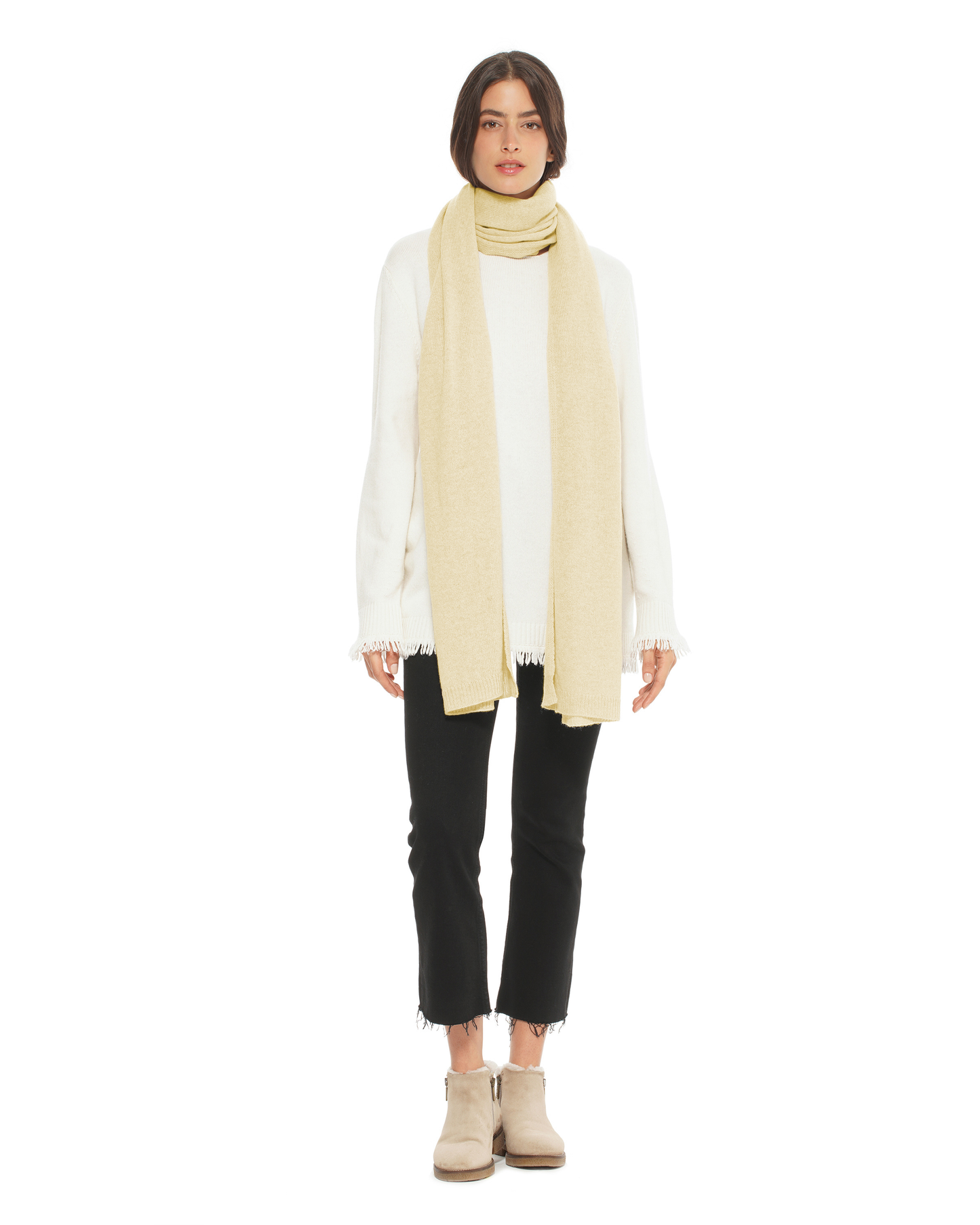 Women's Cashmere Wrap Scarf Butter Yellow