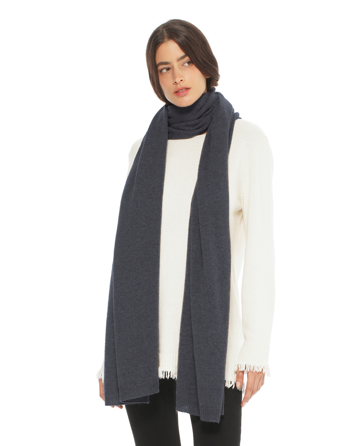 Women's Cashmere Wrap Scarf Charcoal