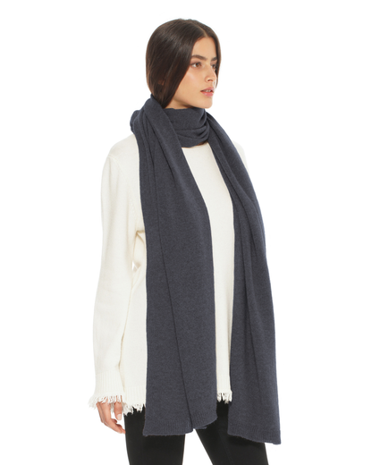 Women's Cashmere Wrap Scarf Charcoal