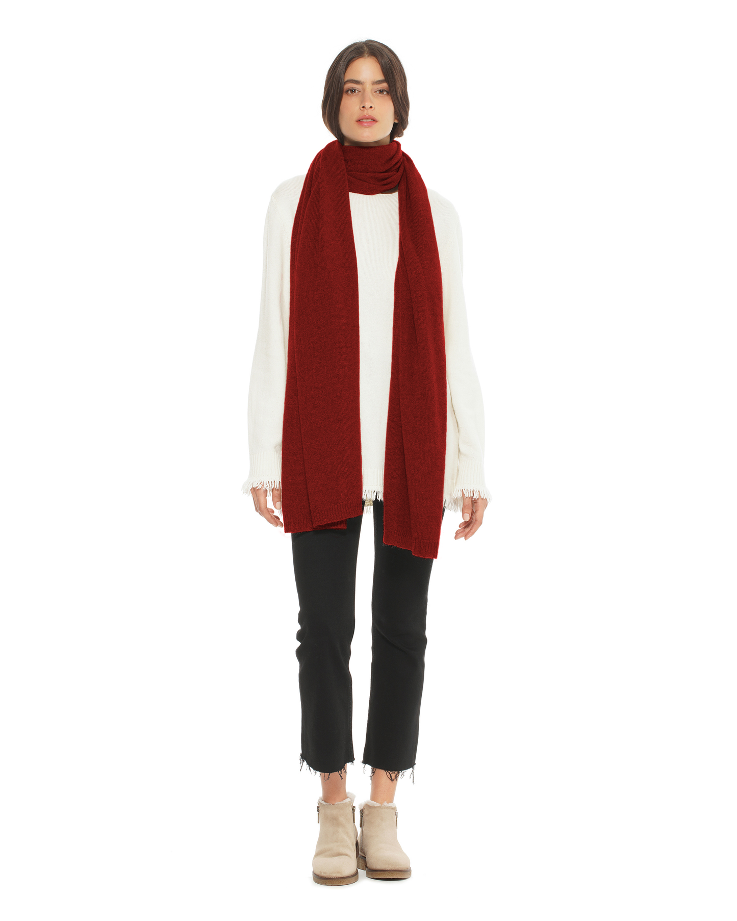 Women's Cashmere Wrap Scarf Chianti