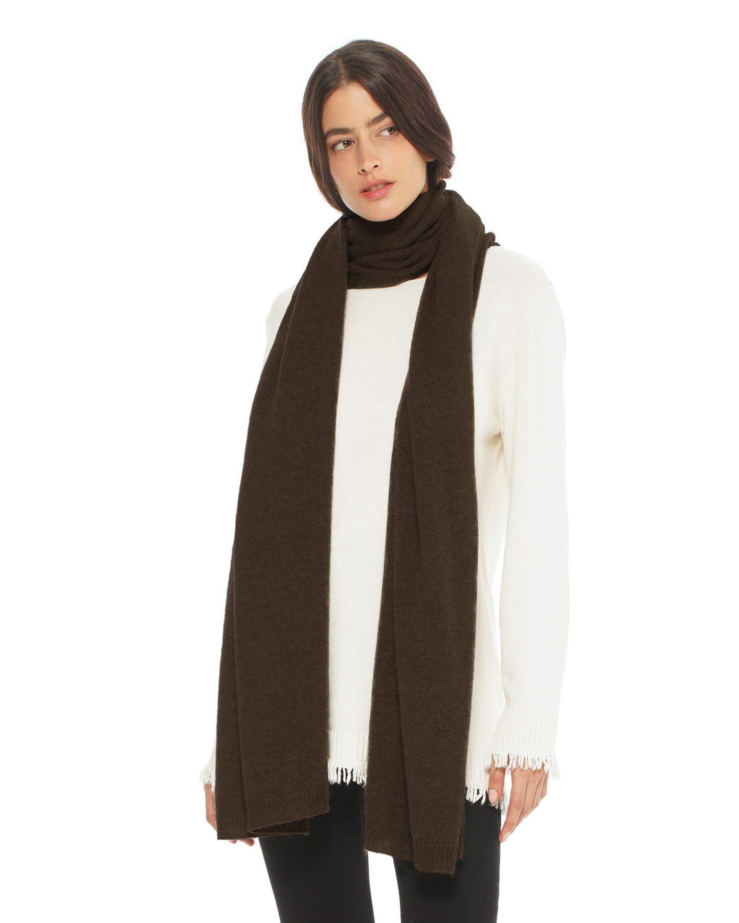 Women's Cashmere Wrap Scarf Coffee