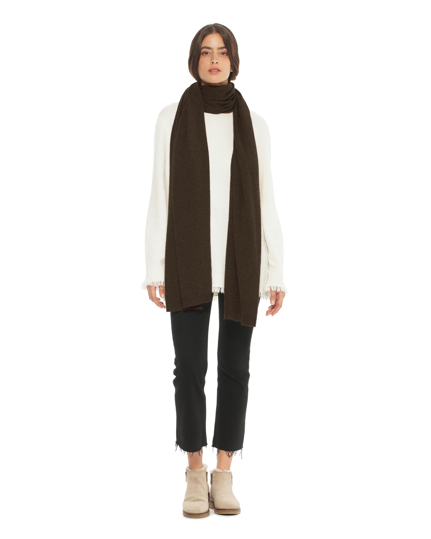 Women's Cashmere Wrap Scarf Coffee