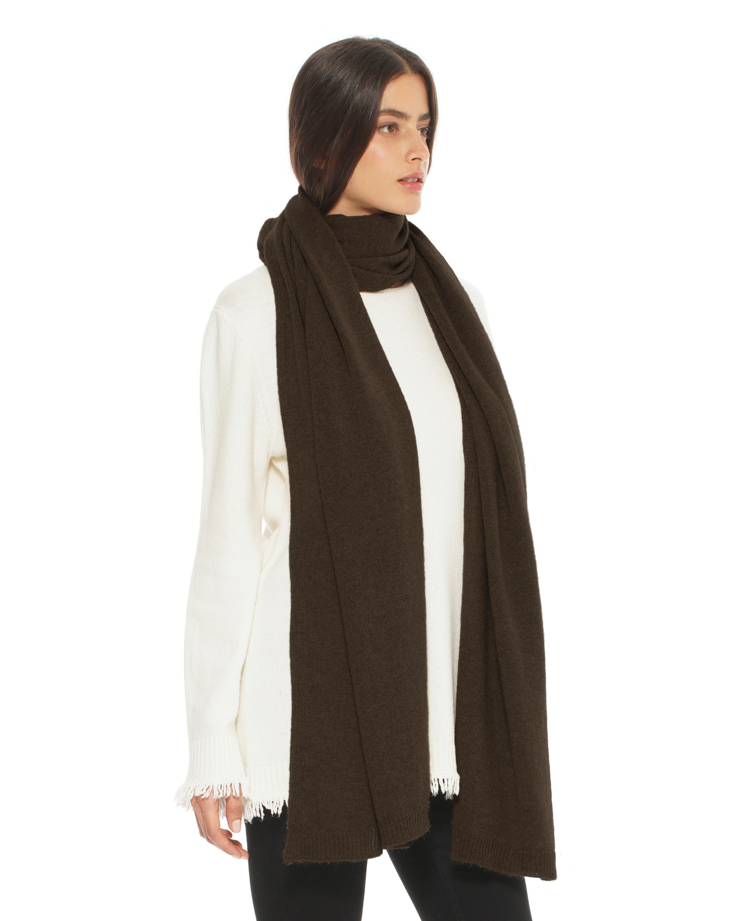 Women's Cashmere Wrap Scarf Coffee
