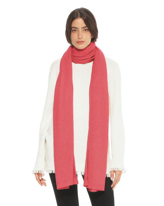 Women's Cashmere Wrap Scarf Coral Red