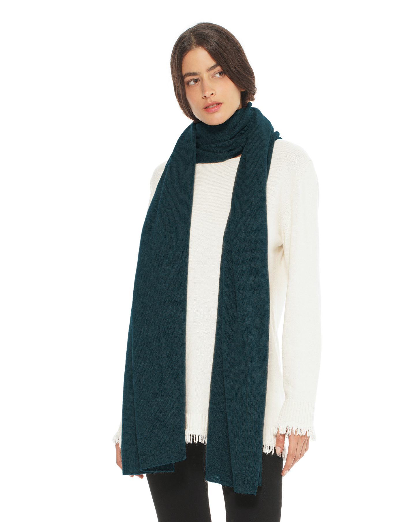 Women's Cashmere Wrap Scarf Forest Green