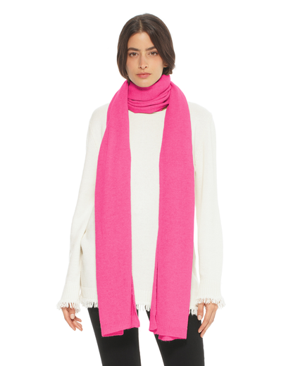 Women's Cashmere Wrap Scarf Fuchsia