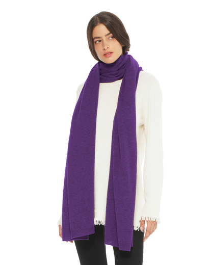 Women's Cashmere Wrap Scarf Iris Purple