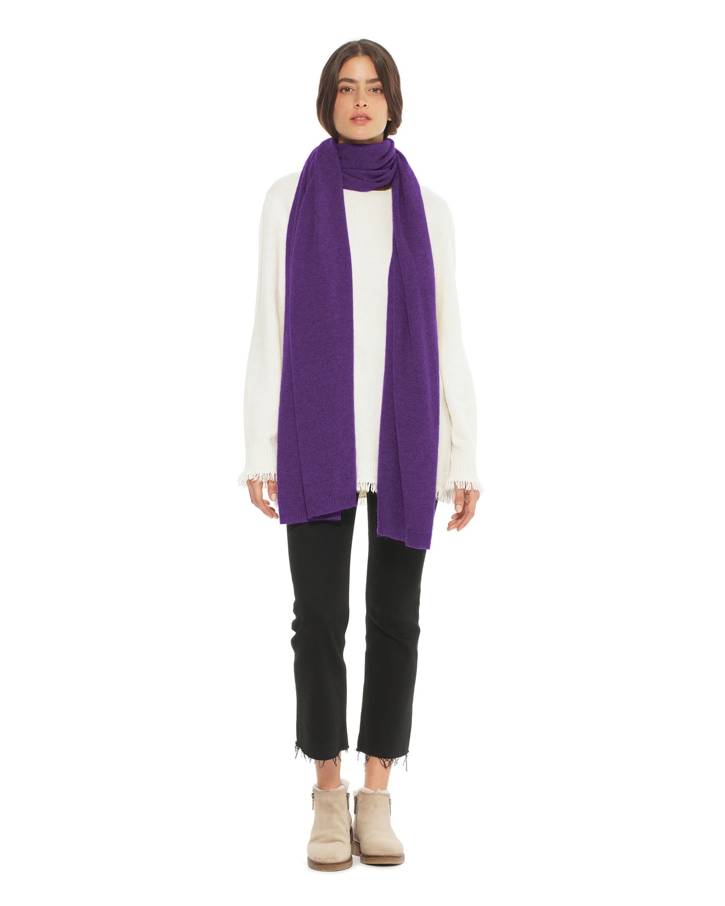 Women's Cashmere Wrap Scarf Iris Purple