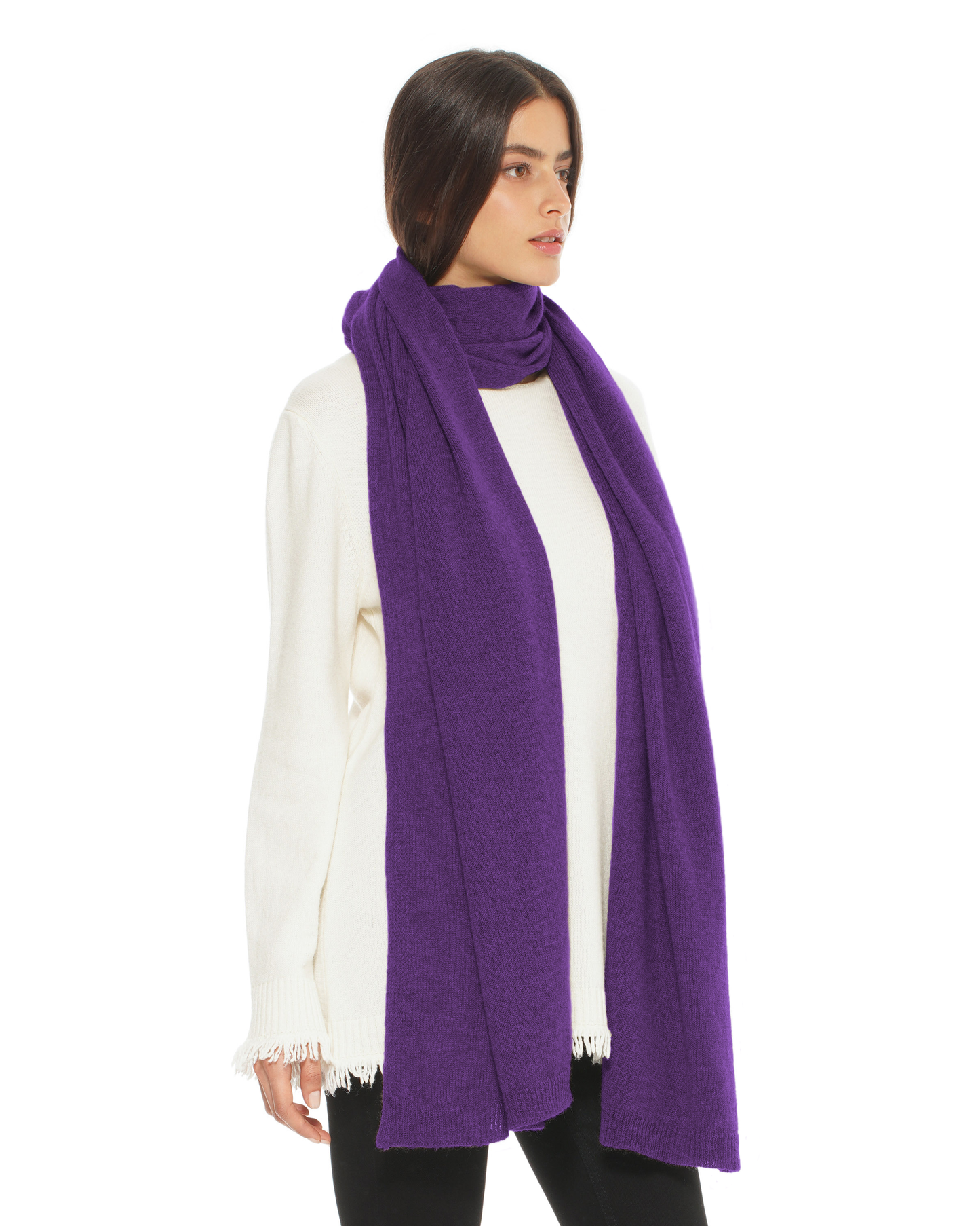 Women's Cashmere Wrap Scarf Iris Purple