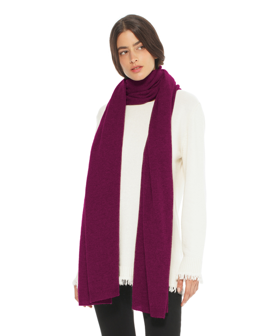Women's Cashmere Wrap Scarf Magenta