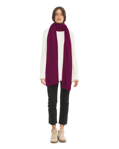 Women's Cashmere Wrap Scarf Magenta