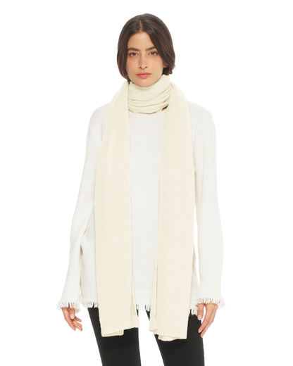 Women's Cashmere Wrap Scarf Milk White
