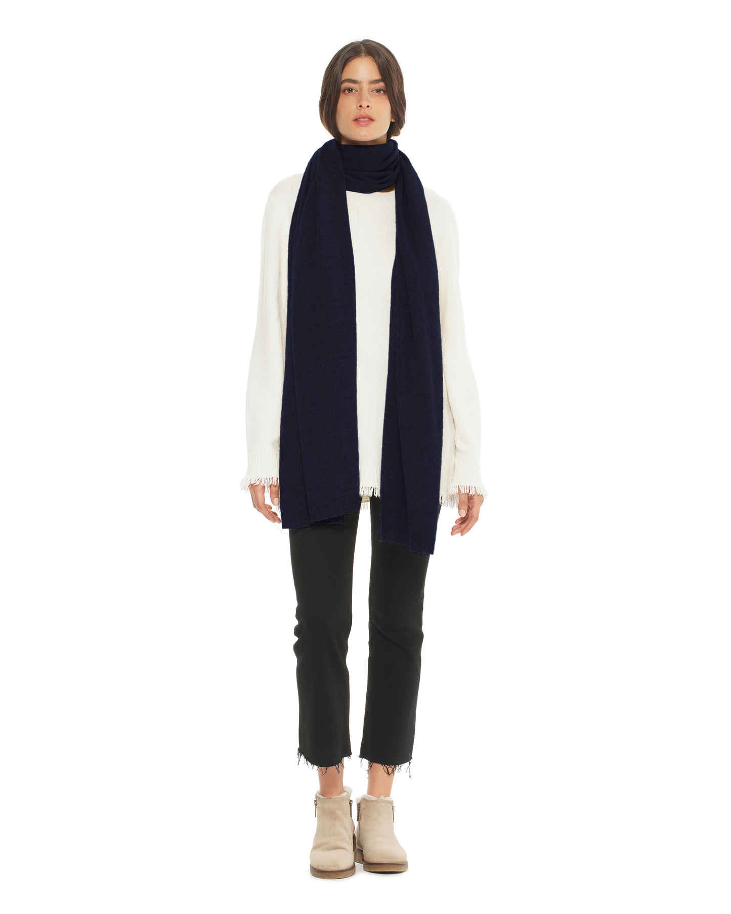 Women's Cashmere Wrap Scarf Night Blue