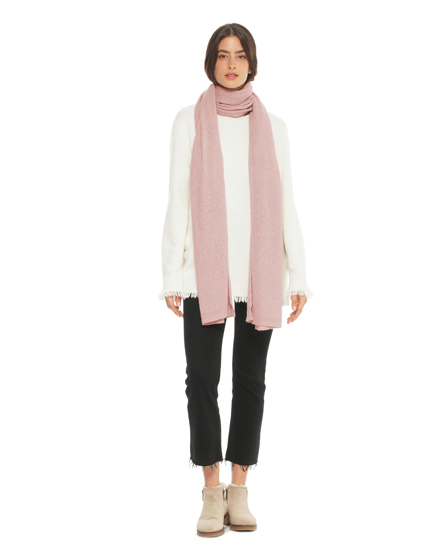 Women's Cashmere Wrap Scarf Old Rose