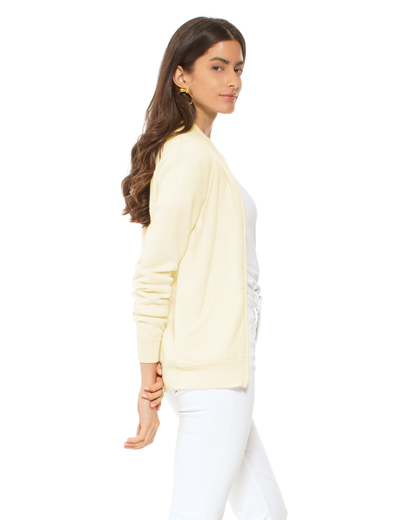 Oprah Daily - Women's Pure Cashmere Zip Cardigan Butter Yellow