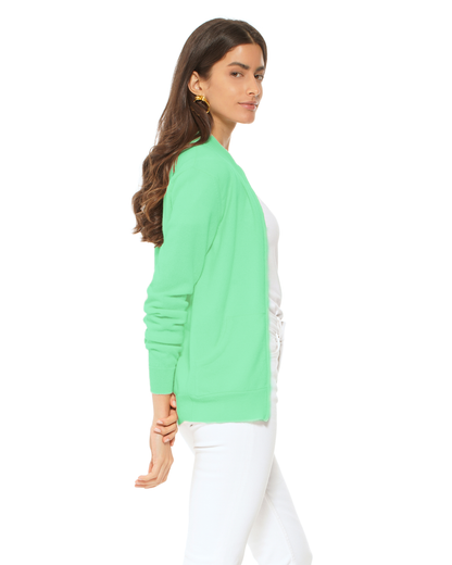 Oprah Daily - Women's Pure Cashmere Zip Cardigan Kiwi