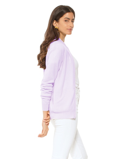 Oprah Daily - Women's Pure Cashmere Zip Cardigan Lilac