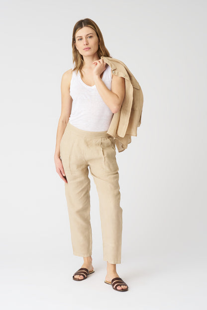 Women's Alessa Linen Pants – Almond, view 1