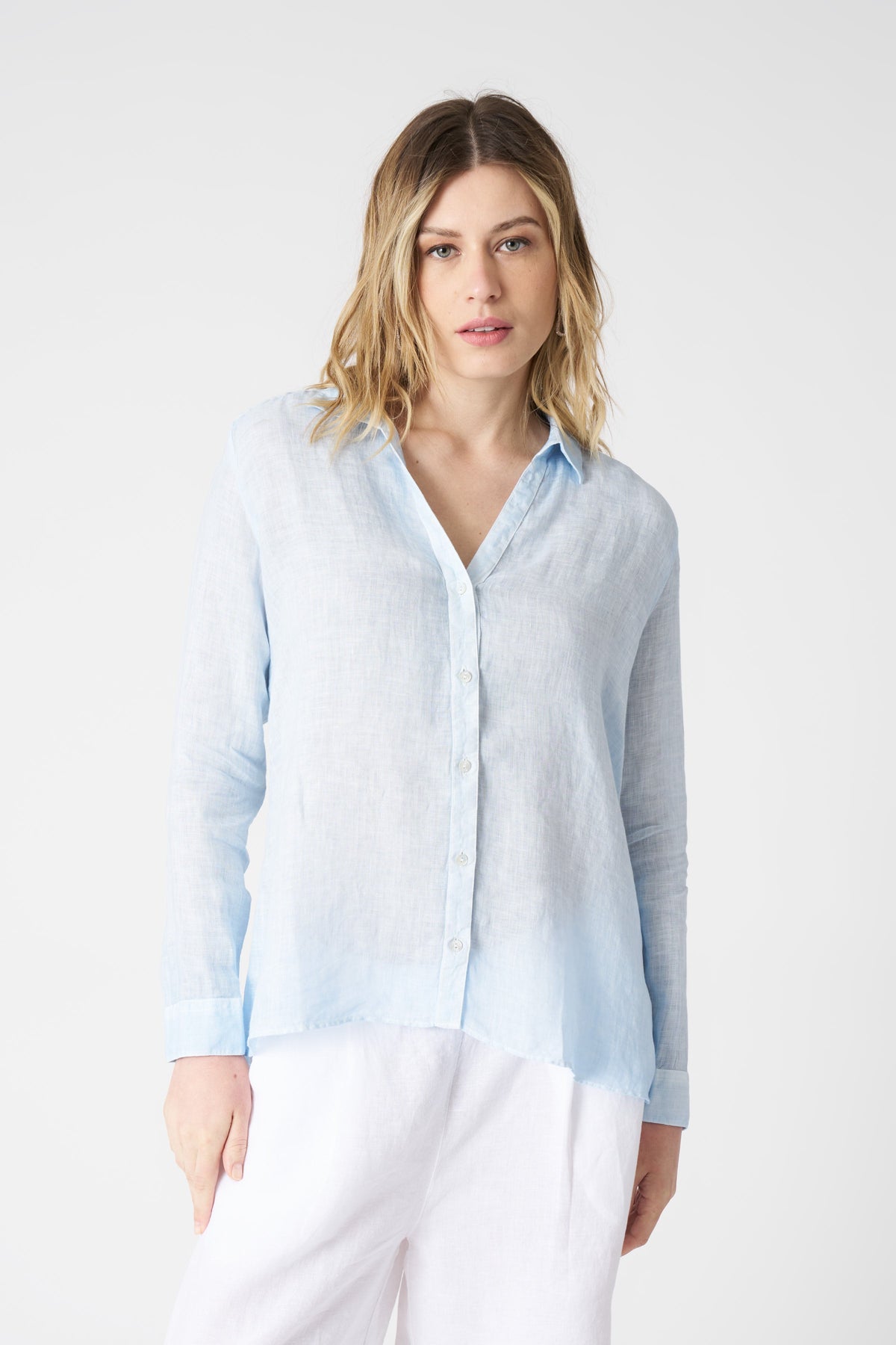 Women's Lily Linen Shirt – Sea Soft Fade, view 1