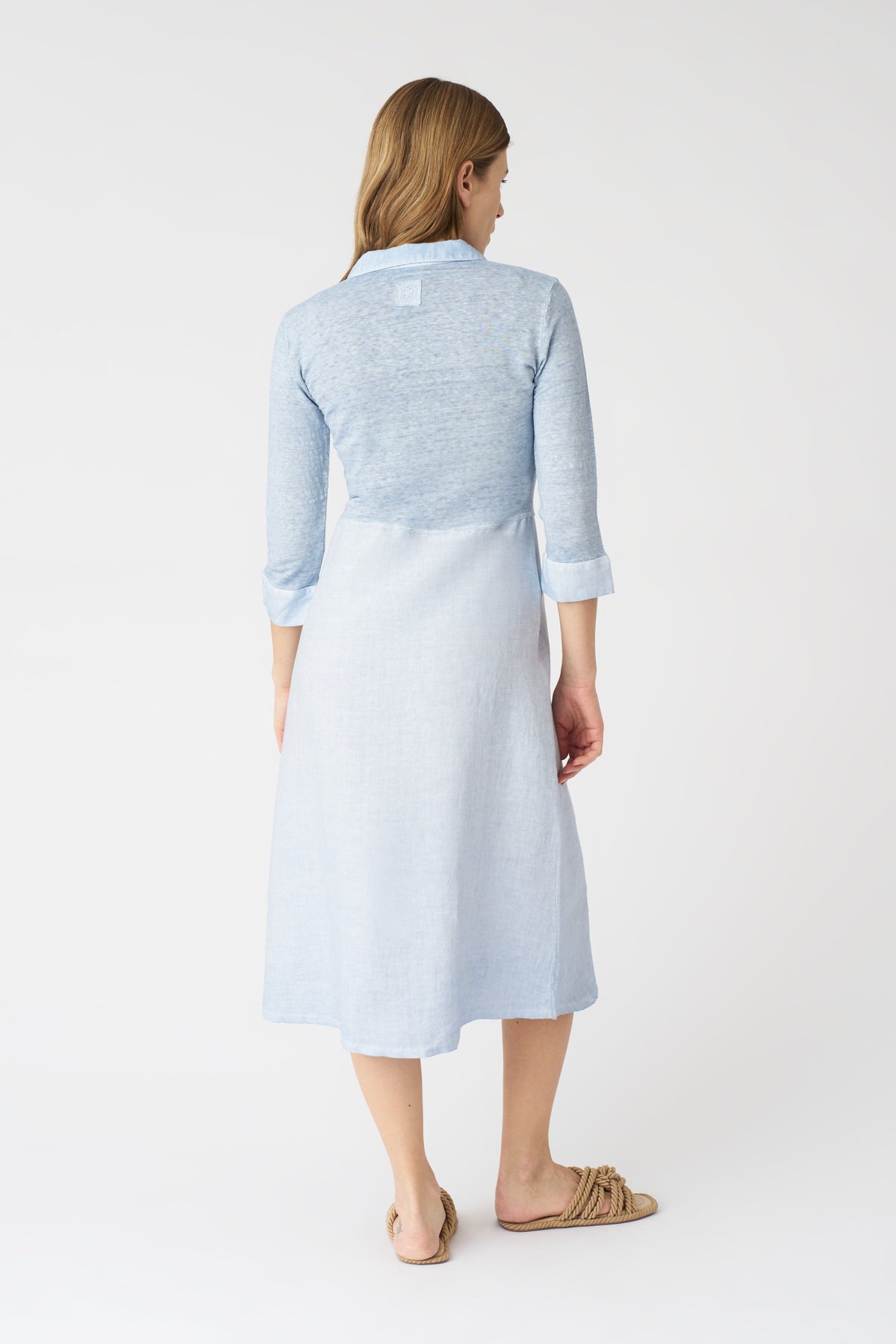 Women's 'Kat' Linen Shirt Dress – Sea Soft Fade, view 4