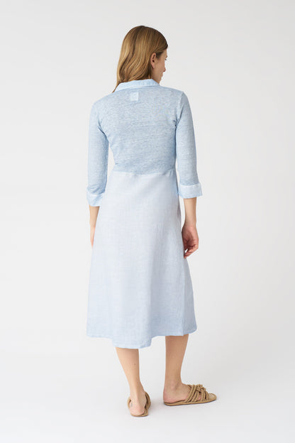 Women's 'Kat' Linen Shirt Dress – Sea Soft Fade, view 4