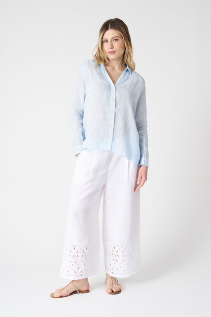Women's Lily Linen Shirt – Sea Soft Fade, view 3
