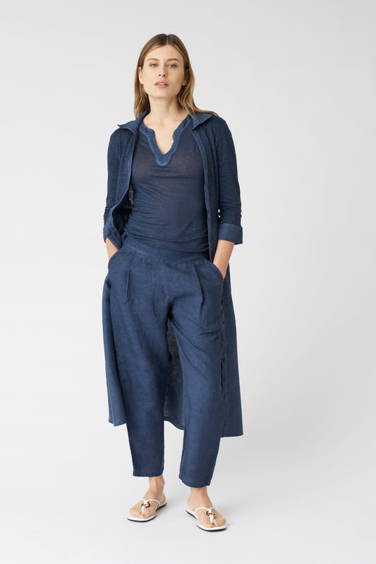 Women's Alessa Boyfriend Linen Pants – Navy Fade, view 1