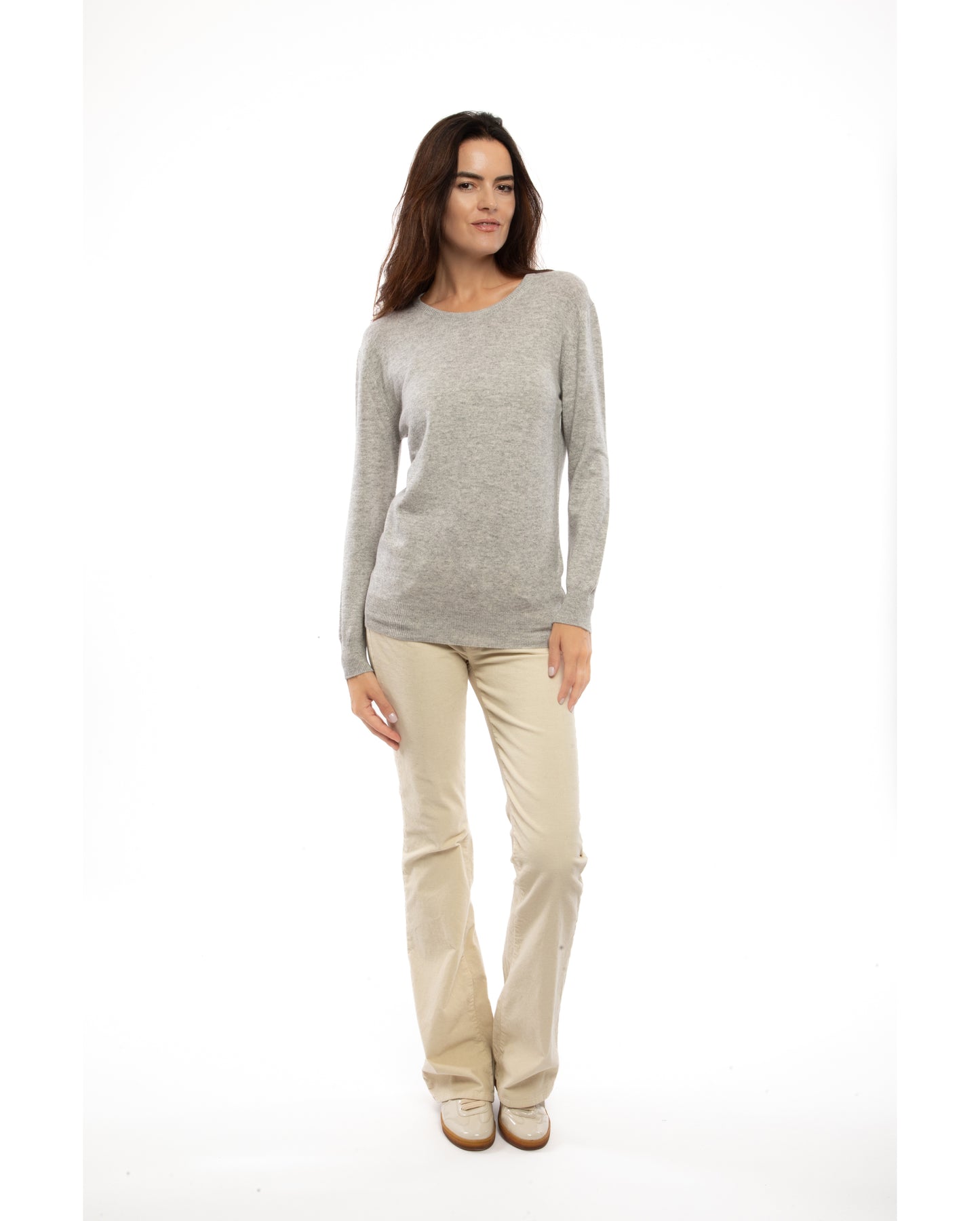 Women's Pure Cashmere Original Crew Neck Sweater Light Gray