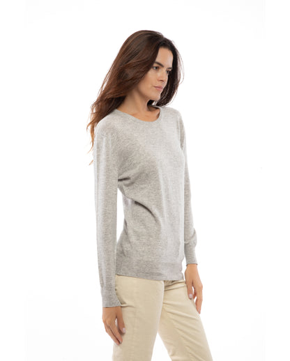 Women's Pure Cashmere Original Crew Neck Sweater Light Gray