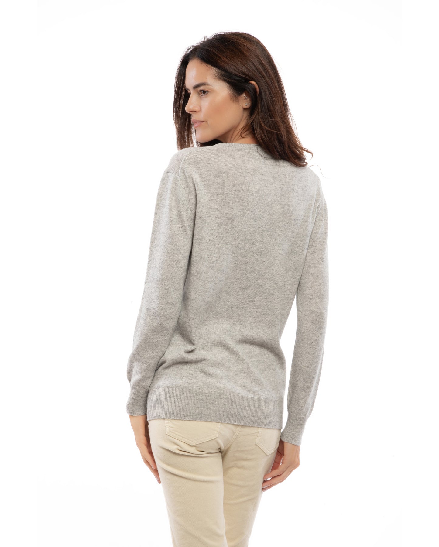 Women's Pure Cashmere Original Crew Neck Sweater Light Gray