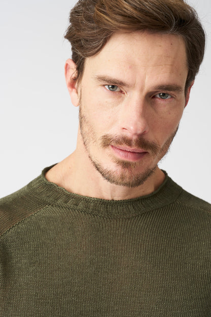 Men's Linen Crewneck Sweater – Caffe Soft Fade, view 2