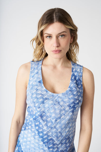 Women's Linen Asymmetrical Patchwork Effect Dress – Air, view 4