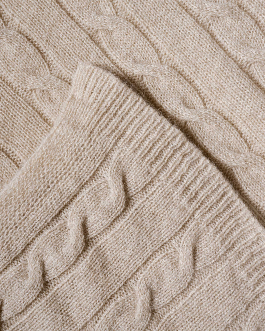 Monticelli Pure Cashmere Cable Knit Poncho Beige Made In Italy 6