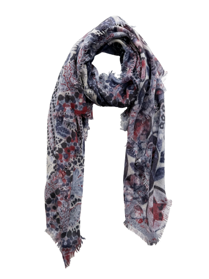Oversized Ultrafine Pure Cashmere Circus Blue Scarf Wrap