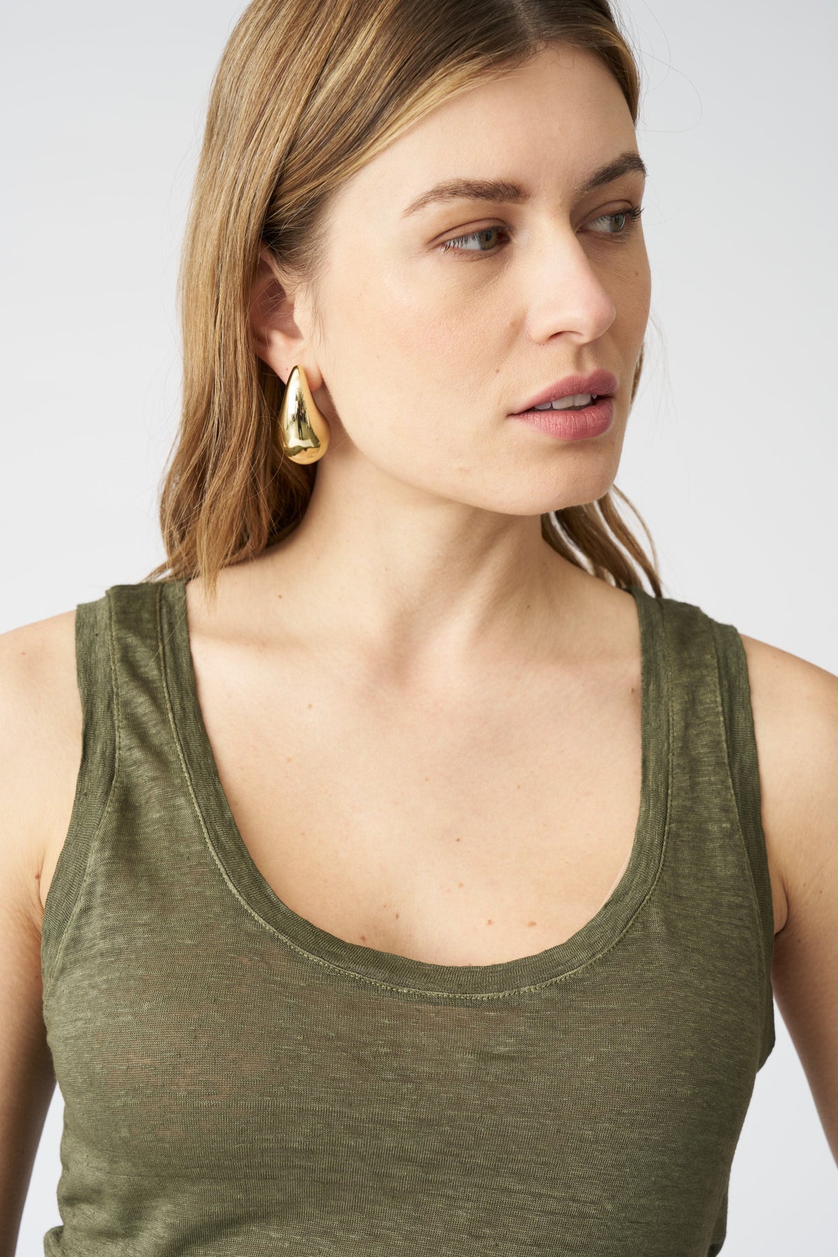 Women's Mila Linen Tank Top – Caffe Soft Fade, view 2
