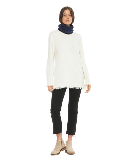 Monticelli Women's Pure Cashmere Collar Scarf Blue Made In Italy 3