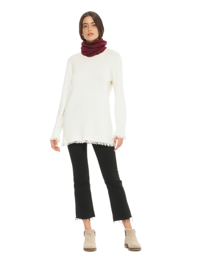 Monticelli Women's Pure Cashmere Collar Scarf Bordeaux Made In Italy 2