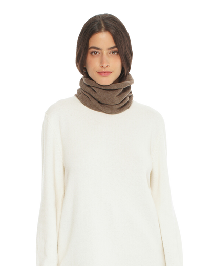 Monticelli Women's Pure Cashmere Collar Scarf Brown Made In Italy 1