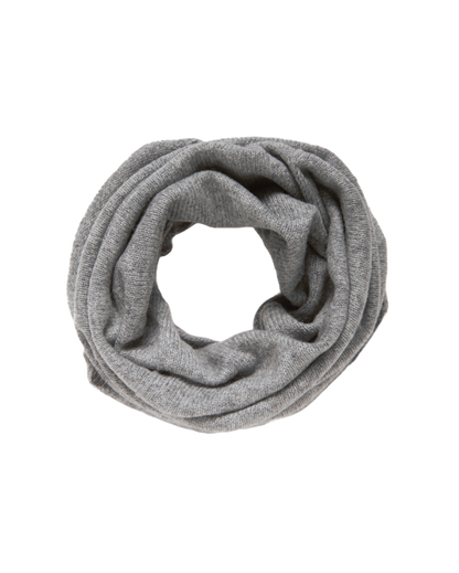 Monticelli Women's Pure Cashmere Collar Scarf Medium Grey Made In Italy 4