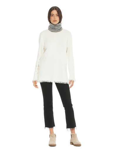 Monticelli Women's Pure Cashmere Collar Scarf Medium Grey Made In Italy 2