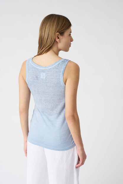 Women's Mila Linen Tank Top – Sea Soft Fade, view 4