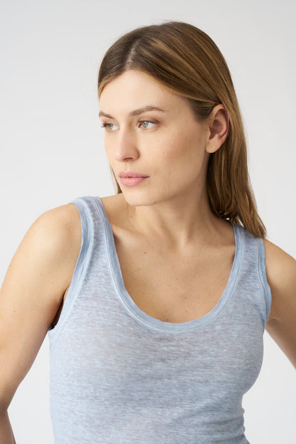 Women's Mila Linen Tank Top – Sea Soft Fade, view 2