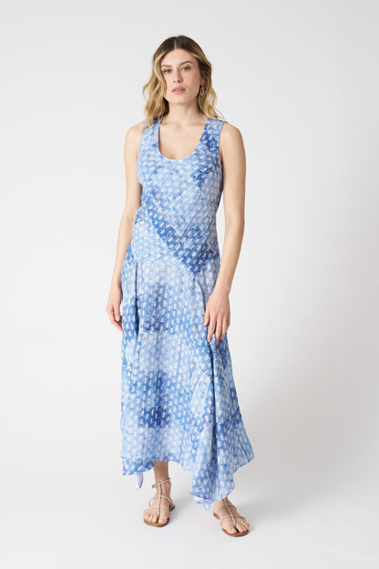 Women's Linen Asymmetrical Patchwork Effect Dress – Air, view 1