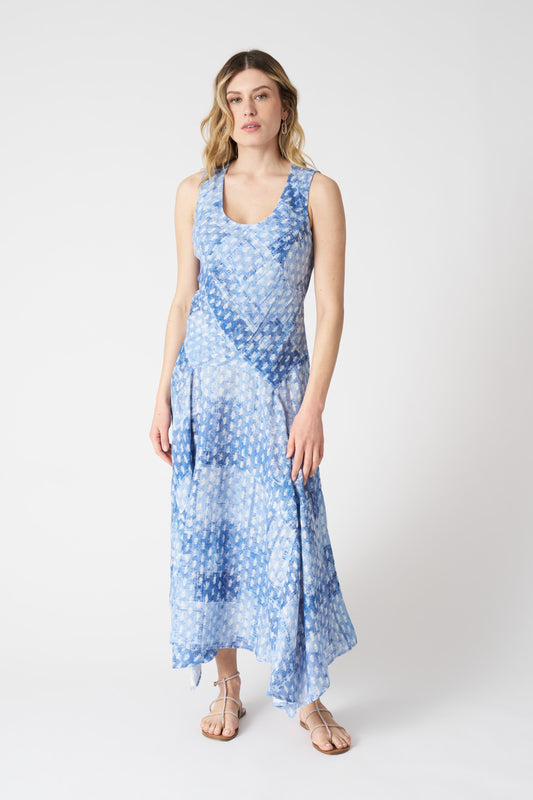 Women's Linen Asymmetrical Patchwork Effect Dress – Air, view 1