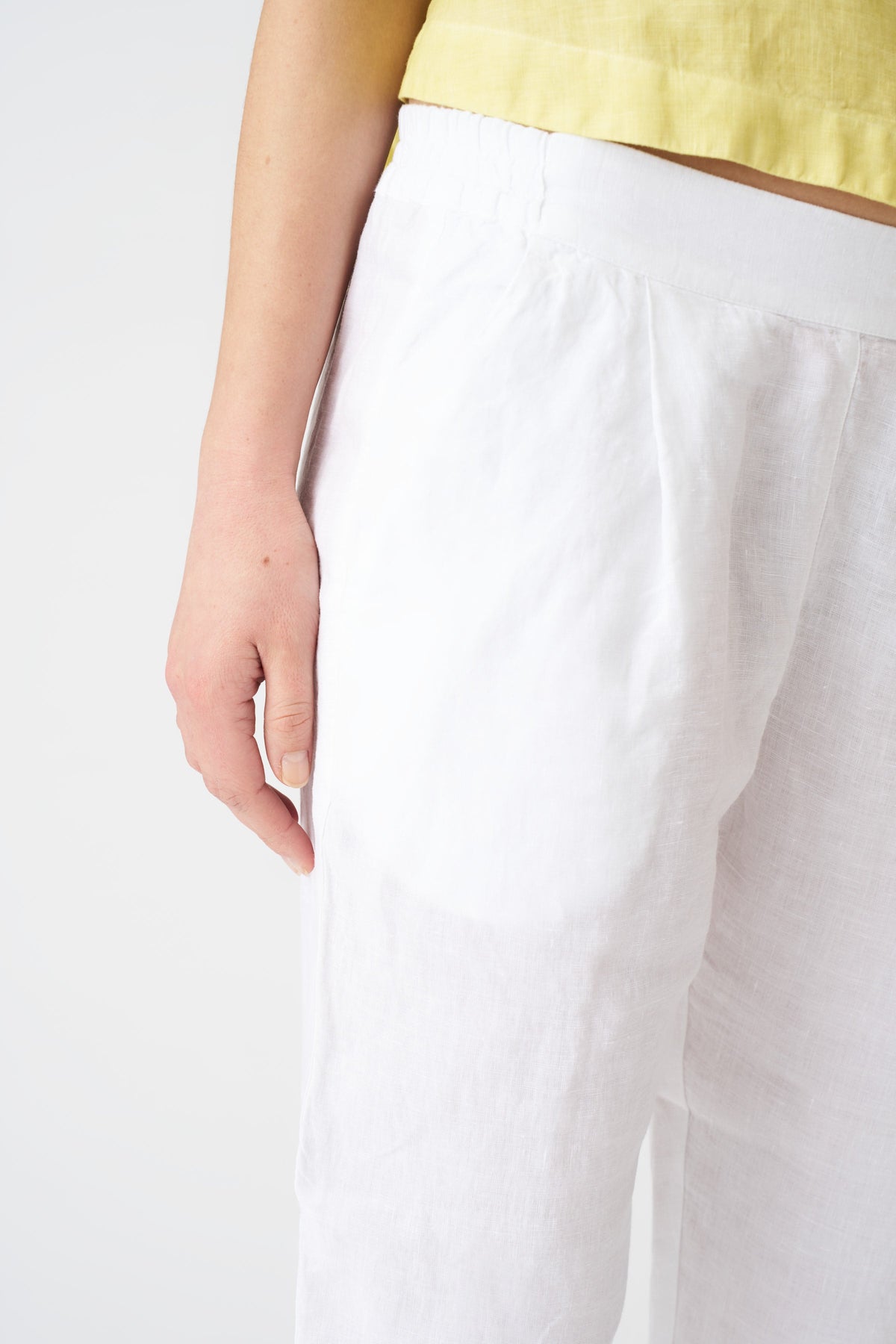 Women's Alessa Linen Pants – White, view 2