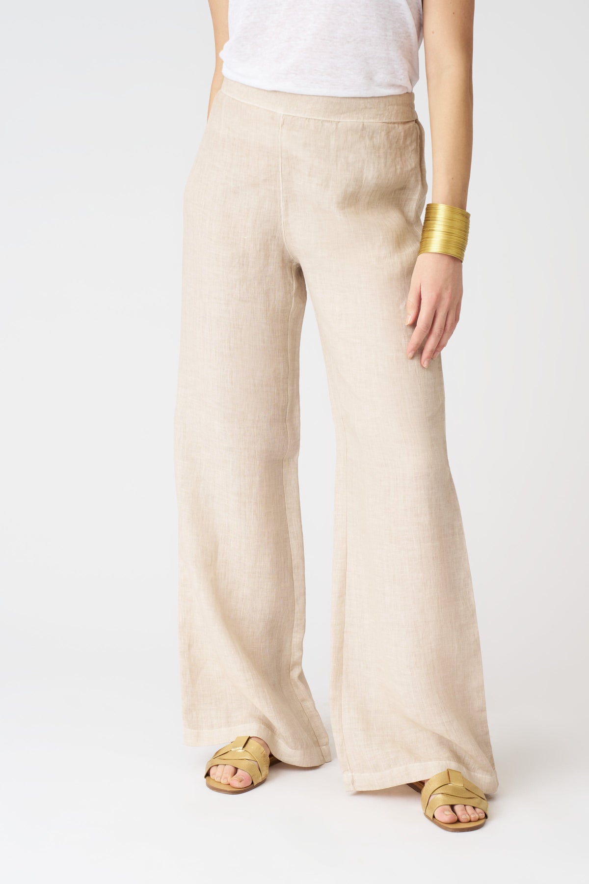 Women's Roma Linen Pants – Beige Soft Fade, view 3