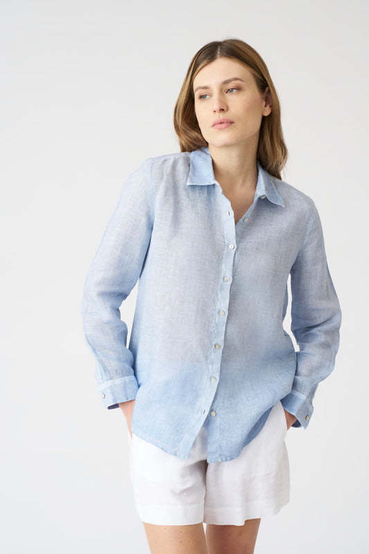 Women's Linen Regular-Fit Shirt – Sea Soft Fade, view 1