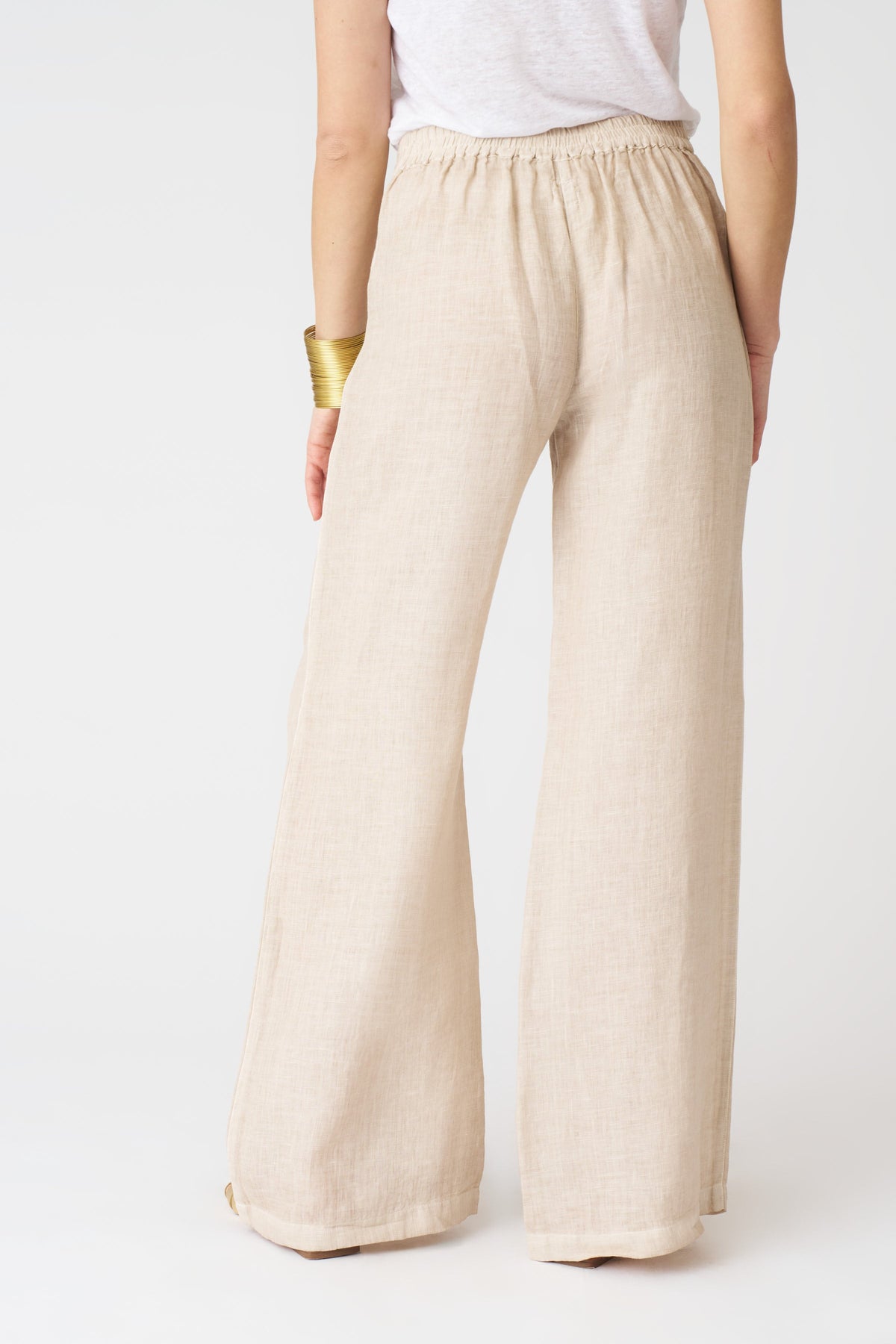 Women's Roma Linen Pants – Beige Soft Fade, view 4
