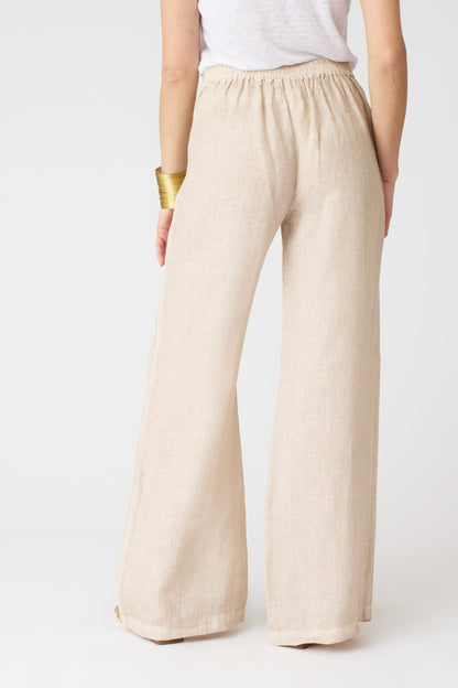 Women's Roma Linen Pants – Beige Soft Fade, view 4