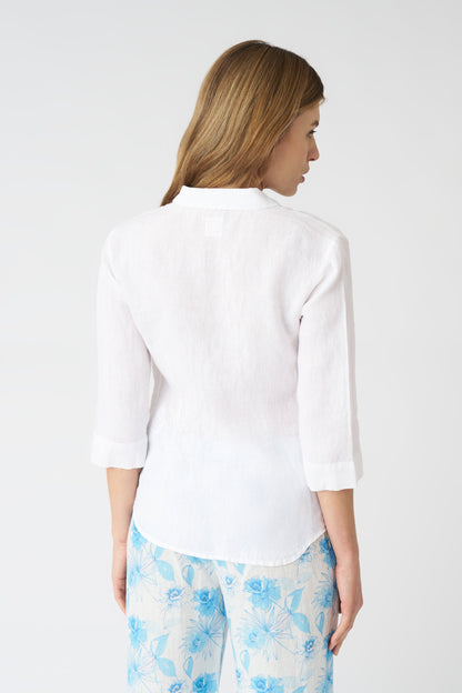 Women's Bria Linen Shirt – White, view 4